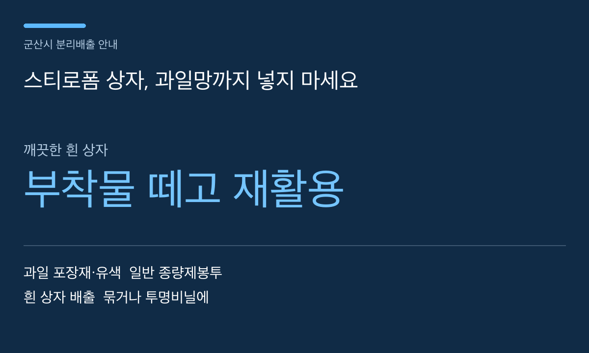 스티로폼 상자, 과일망까지 넣지 마세요 — 본문 내용을 정리한 자체 도표